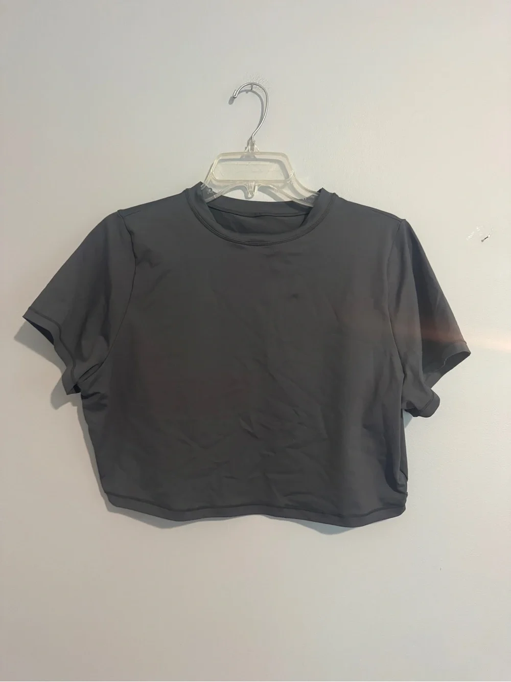 SKIMS Charcoal Grey Cropped Tee Swim Top 3X